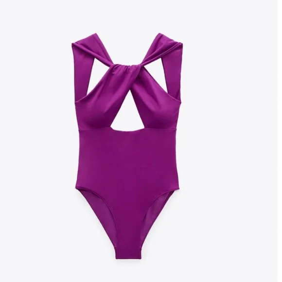 Zara Purple One Piece Swimsuit - Picture 6 of 6